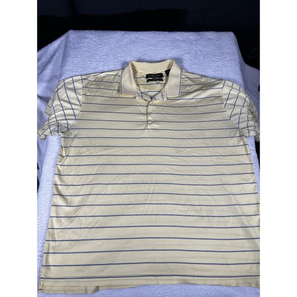 Greg Norman Shirt Men"s Yellow Striped Active Play Dry Golf Polo size XL - Picture 1 of 8
